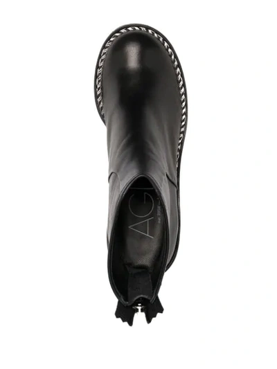 Shop Agl Attilio Giusti Leombruni Braid-trimmed Ankle Boots In Black