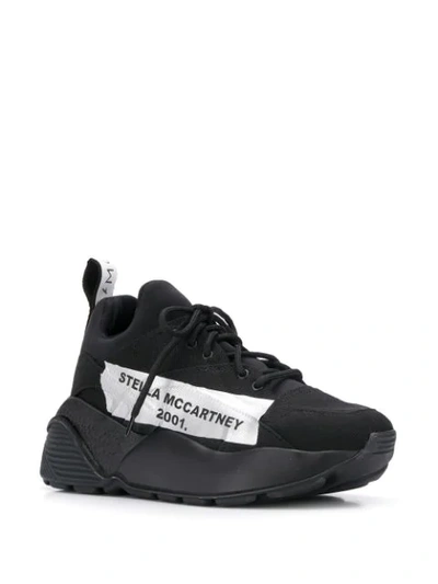 Shop Stella Mccartney Eclypse Logo-tape Sneakers In Black