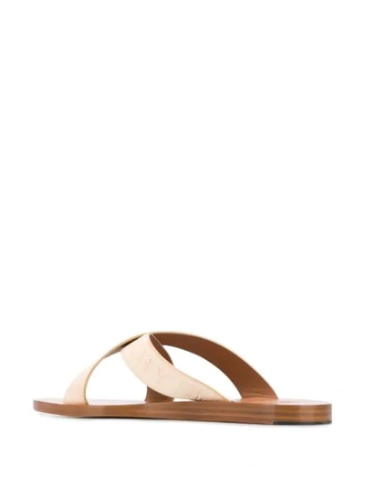 Shop Givenchy Logo Strap Sandals In Neutrals
