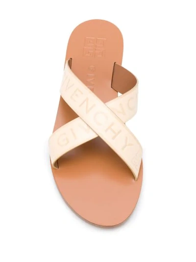 Shop Givenchy Logo Strap Sandals In Neutrals