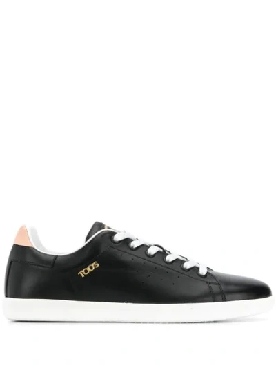 Shop Tod's Low-top Leather Trainers In Black