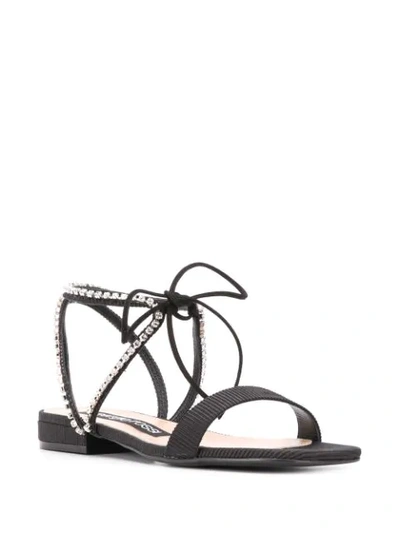 Shop Sergio Rossi Rhinestone Sandals In Black