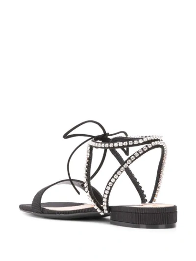 Shop Sergio Rossi Rhinestone Sandals In Black
