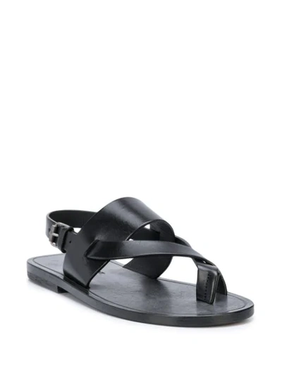 Shop Saint Laurent Culver Sandals In Black