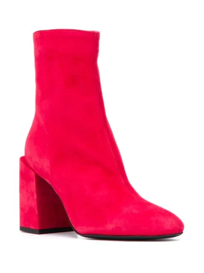 Shop Furla Side Zipped Ankle Boots In Red
