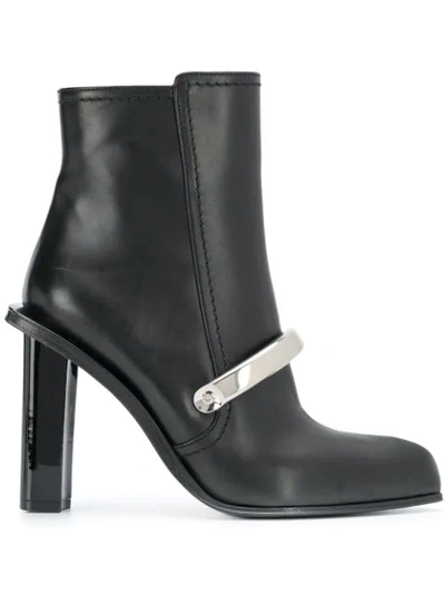 Shop Alexander Mcqueen Leather High Heeled Boots In Black