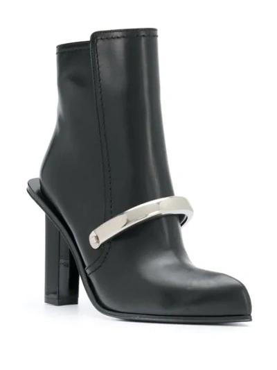 Shop Alexander Mcqueen Leather High Heeled Boots In Black