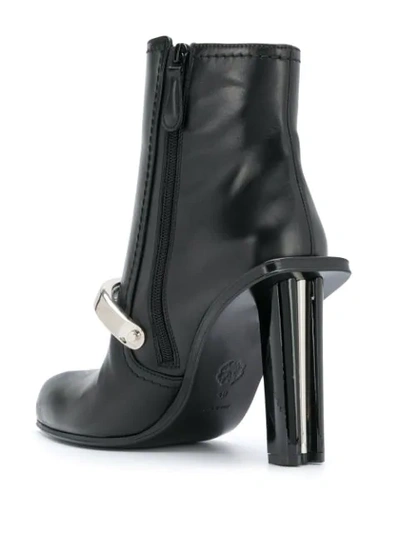 Shop Alexander Mcqueen Leather High Heeled Boots In Black