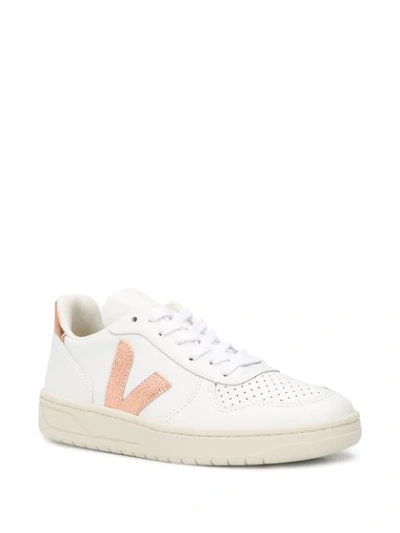 Shop Veja Logo Low-top Trainers In White