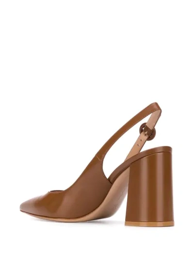 Shop Gianvito Rossi Agata Sling-back Pointed Pumps In Brown