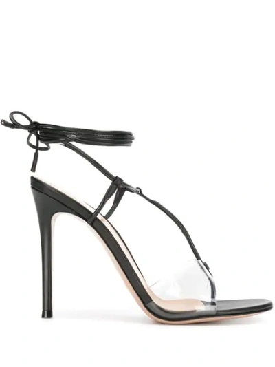Shop Gianvito Rossi Wrap Ankle Sandals In Black