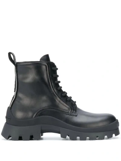 Shop Dsquared2 Leather Ankle Lace-up Boots In Black