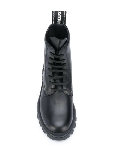 Shop Dsquared2 Leather Ankle Lace-up Boots In Black