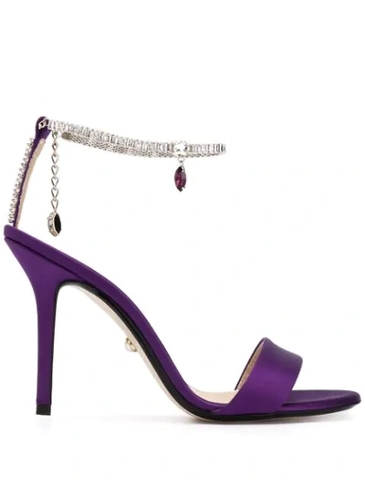 Shop Alevì Gem Ankle Strap Sandals In Purple