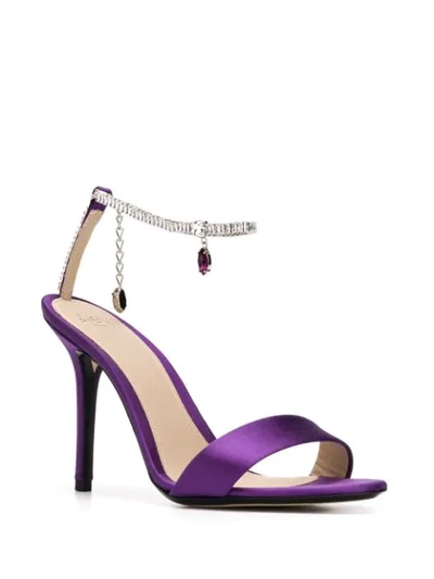 Shop Alevì Gem Ankle Strap Sandals In Purple