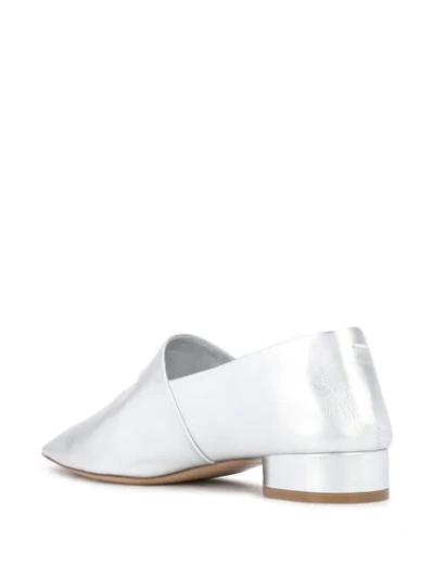 Shop Maison Margiela Shiny Pointed Toe Loafers In Silver