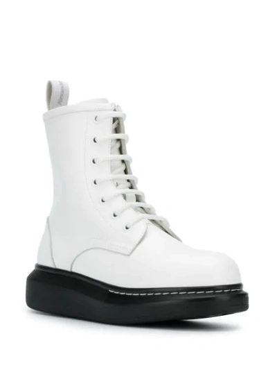 Shop Alexander Mcqueen Hybrid Lace-up Boots In White