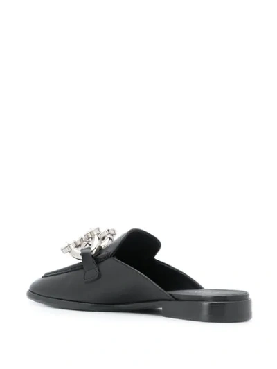 Shop Casadei Chunky Chain Mules In Black