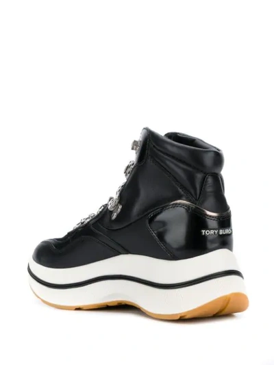 Tory Burch Lace-up High Top Sneakers In Black