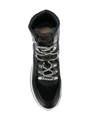 Shop Tory Burch Lace-up High Top Sneakers In Black