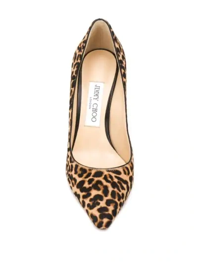 Shop Jimmy Choo Romy 85mm Leopard Print Pumps In Black