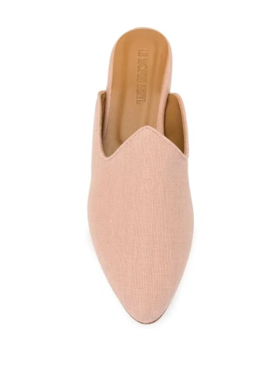 Shop Le Monde Beryl Textured Low-heel Mules In Pink
