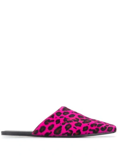 Shop Mm6 Maison Margiela Leopard Print Slippers In Pink