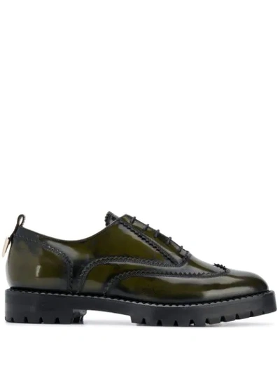 Shop L'autre Chose Polished Lace-up Shoes In Green