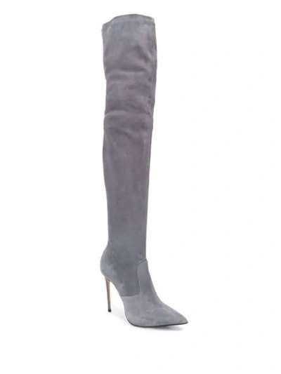 Shop Le Silla Eva 120mm Thigh-high Boots In Grey