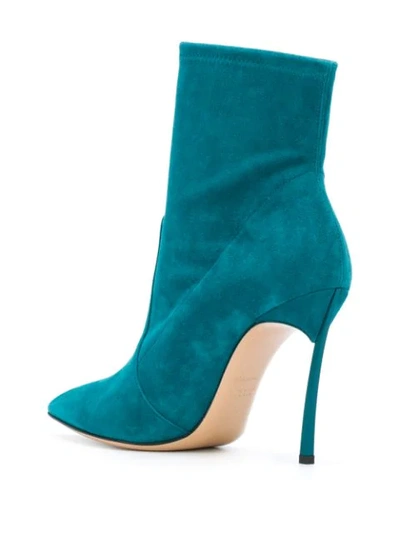 Shop Casadei Blade Ankle Boots In Blue