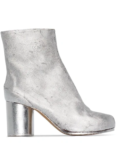 Shop Maison Margiela Tabi 80mm Ankle Boots In Silver