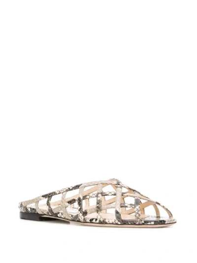 Shop Jimmy Choo Sai Flat Sandals In Neutrals