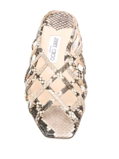 Shop Jimmy Choo Sai Flat Sandals In Neutrals