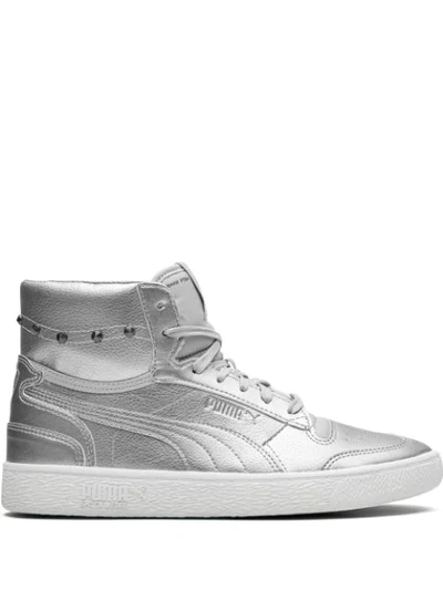 Shop Puma X Ralph Sampson Mid-glitz Sneakers In Silver