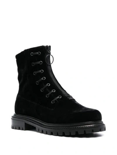 Shop Aquazzura Ankle-length Lace-up Boots In Black