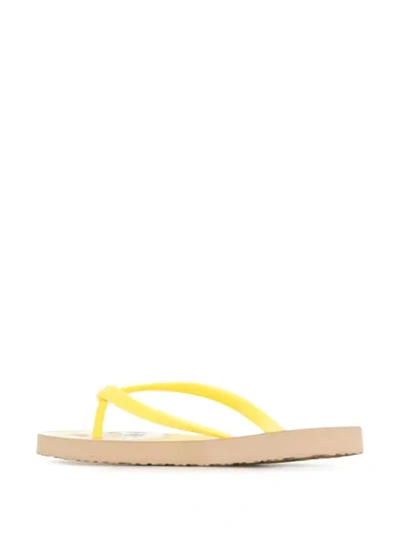 Shop Tory Burch Floral-print Thin Strap Flip Flops In Yellow