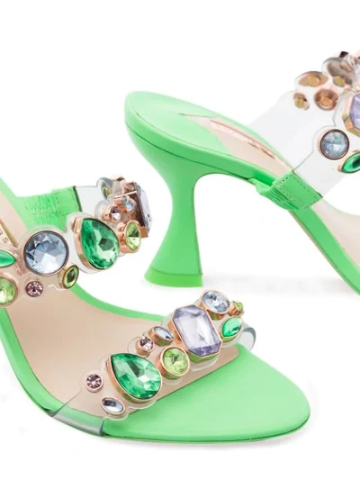 Shop Sophia Webster Ritzy 85mm Crystal-embellished Sandals In Green