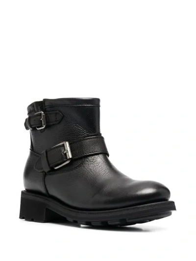 Shop Ash Buckle-strap Leather Ankle Boots In Black