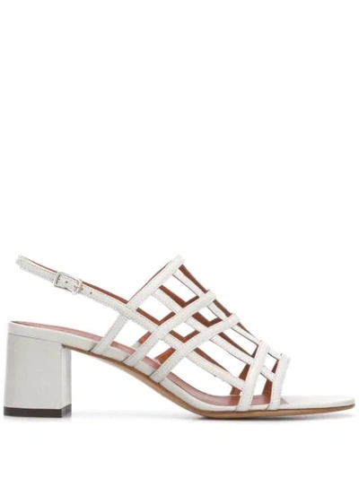 Shop Michel Vivien Ria Caged Block-heel Sandals In Grey