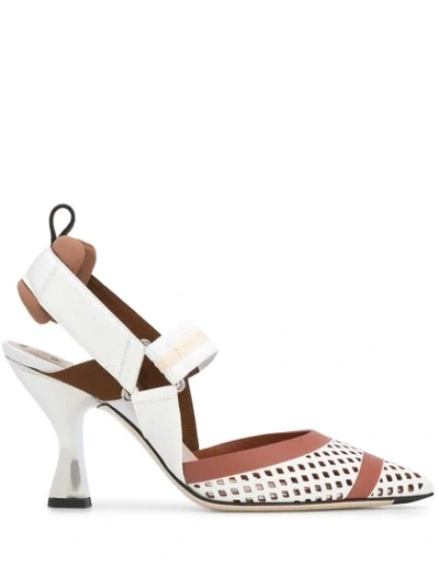 Shop Fendi Colibrì Slingback Pumps In Brown