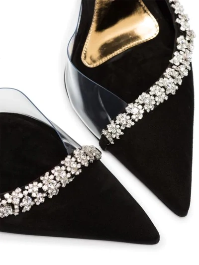 BLACK ANE 100 EMBELLISHED SUEDE PUMPS