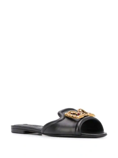 Shop Dolce & Gabbana Dg Amore Sandals In Black