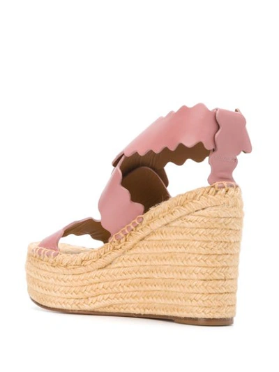 Shop Chloé Lauren Platform Wedge Espadrilles In Pink