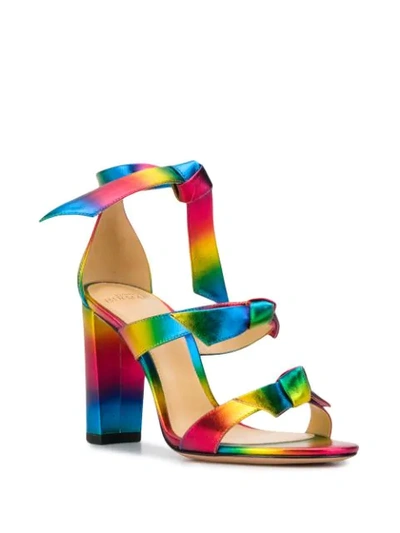 Shop Alexandre Birman Rainbow Stripe Sandals In Blue