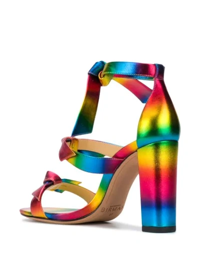 Shop Alexandre Birman Rainbow Stripe Sandals In Blue