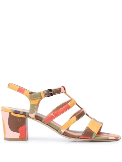 Shop Laurence Dacade Abstract Print Sandals In Multicolour