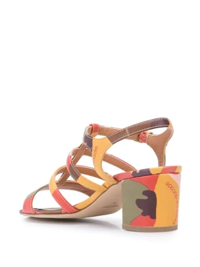 Shop Laurence Dacade Abstract Print Sandals In Multicolour