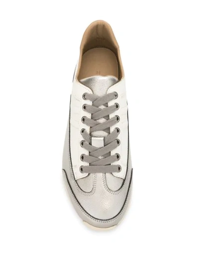 Pre-owned Hermes  Metallic Panels H Sneakers In White