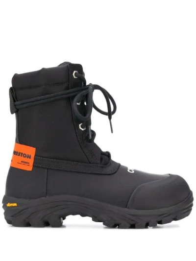 Shop Heron Preston Logo Hiker-style Boots In Black