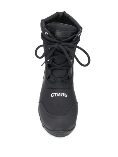 Shop Heron Preston Logo Hiker-style Boots In Black